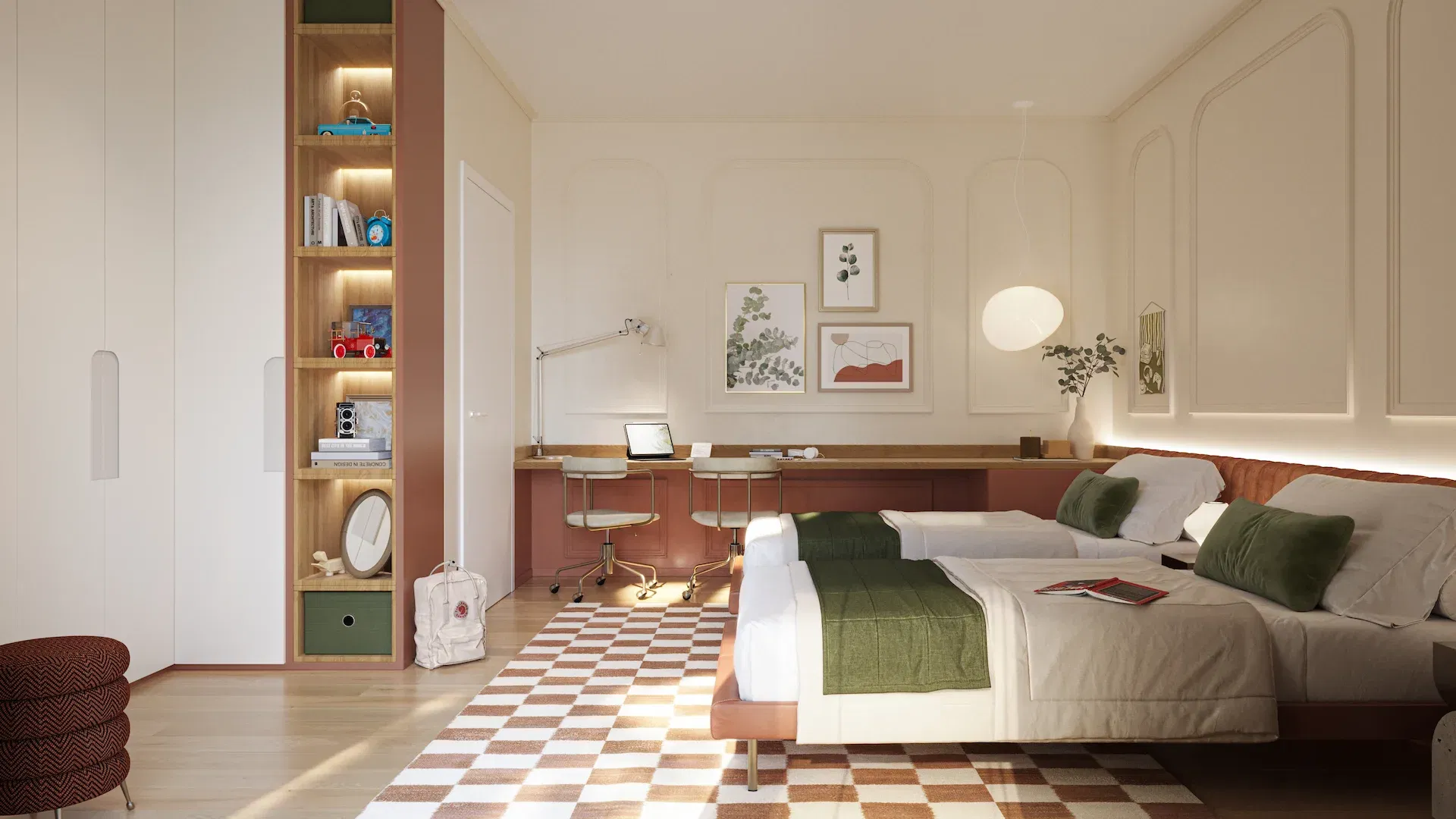 Penthouse bedroom on floor 17 in a Mia Tower Milan Bicocca apartment