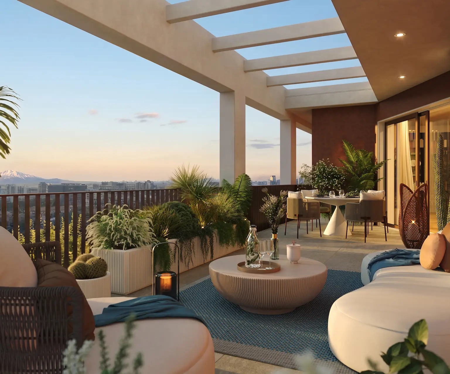 Balcone lineare panoramico di un appartamento Mia Tower Milano Bicocca