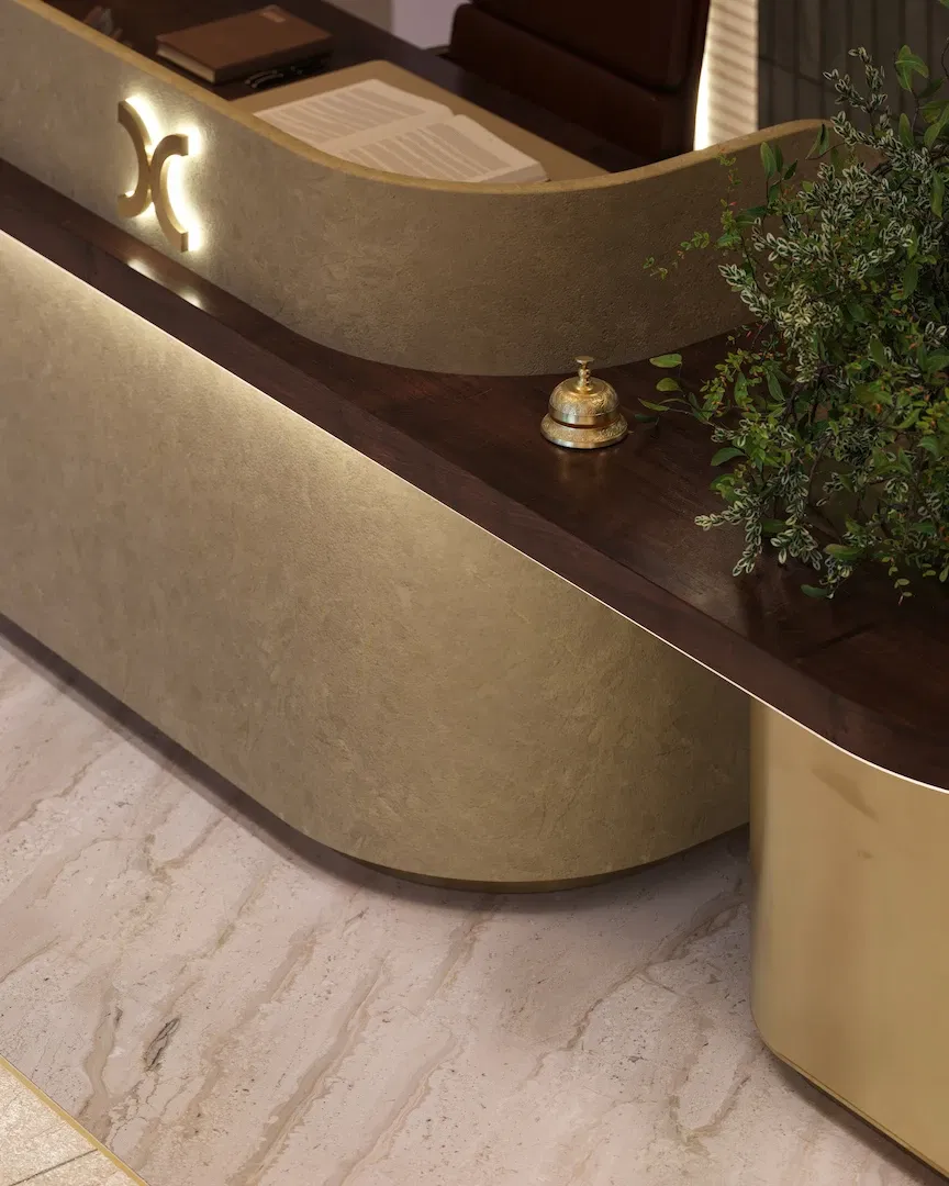 Mia Tower internal lobby detail with contemporary finishes